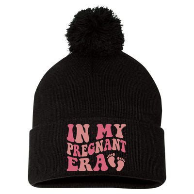 In My Pregnant Era Funny Pregnancy Announcet Pregnant Pom Pom 12in Knit Beanie