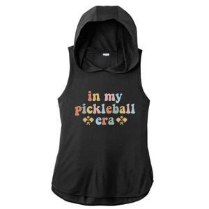 In My Pickleball Era Gift Ladies PosiCharge Tri-Blend Wicking Draft Hoodie Tank