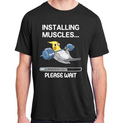 Installing Muscles Parrot Cockatiel Funny Gym Weightlifting Great Gift Adult ChromaSoft Performance T-Shirt