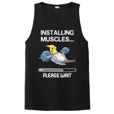 Installing Muscles Parrot Cockatiel Funny Gym Weightlifting Great Gift PosiCharge Competitor Tank