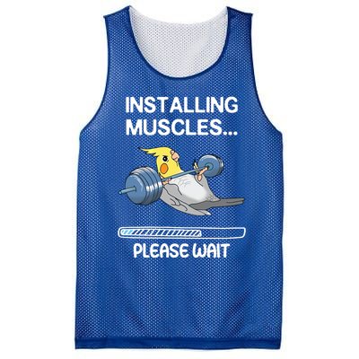 Installing Muscles Parrot Cockatiel Funny Gym Weightlifting Great Gift Mesh Reversible Basketball Jersey Tank