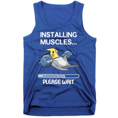 Installing Muscles Parrot Cockatiel Funny Gym Weightlifting Great Gift Tank Top