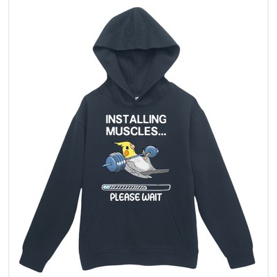 Installing Muscles Parrot Cockatiel Funny Gym Weightlifting Great Gift Urban Pullover Hoodie