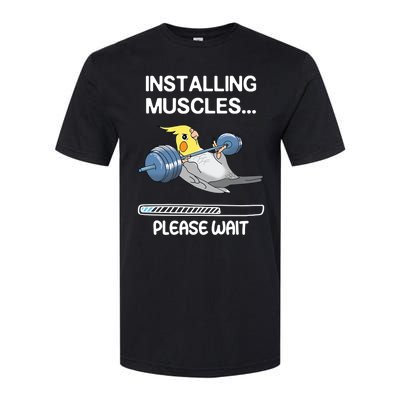 Installing Muscles Parrot Cockatiel Funny Gym Weightlifting Great Gift Softstyle CVC T-Shirt