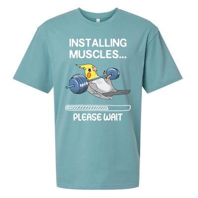 Installing Muscles Parrot Cockatiel Funny Gym Weightlifting Great Gift Sueded Cloud Jersey T-Shirt