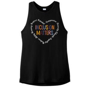 Inclusion Matters Positive Diversity Kindness Matter Heart Ladies PosiCharge Tri-Blend Wicking Tank