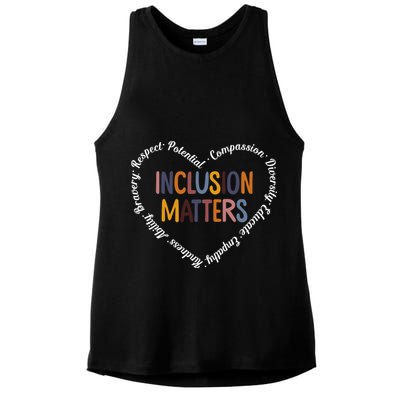 Inclusion Matters Positive Diversity Kindness Matter Heart Ladies PosiCharge Tri-Blend Wicking Tank
