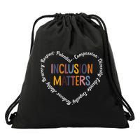 Inclusion Matters Positive Diversity Kindness Matter Heart Drawstring Bag