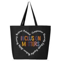 Inclusion Matters Positive Diversity Kindness Matter Heart 25L Jumbo Tote