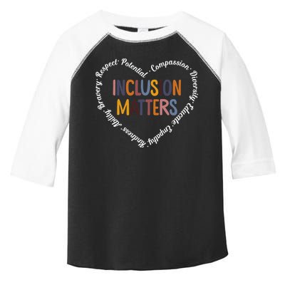 Inclusion Matters Positive Diversity Kindness Matter Heart Toddler Fine Jersey T-Shirt