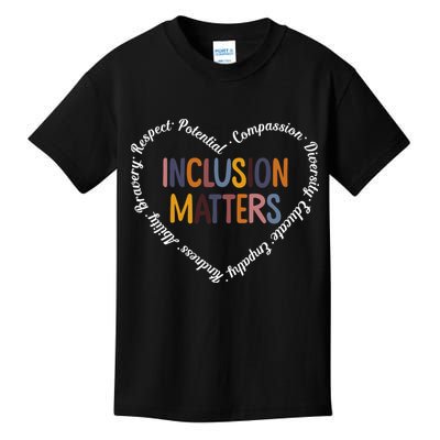 Inclusion Matters Positive Diversity Kindness Matter Heart Kids T-Shirt