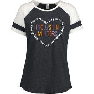 Inclusion Matters Positive Diversity Kindness Matter Heart Enza Ladies Jersey Colorblock Tee