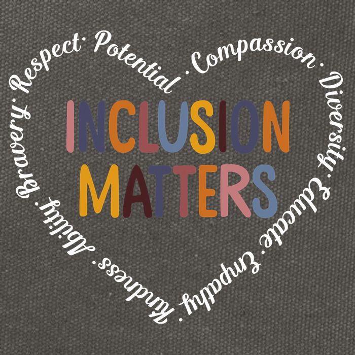 Inclusion Matters Positive Diversity Kindness Matter Heart Cotton Canvas Backpack
