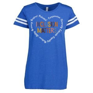 Inclusion Matters Positive Diversity Kindness Matter Heart Enza Ladies Jersey Football T-Shirt