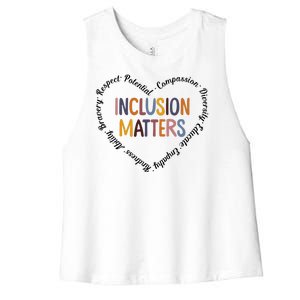 Inclusion Matters Positive Diversity Kindness Matter Heart Women's Racerback Cropped Tank