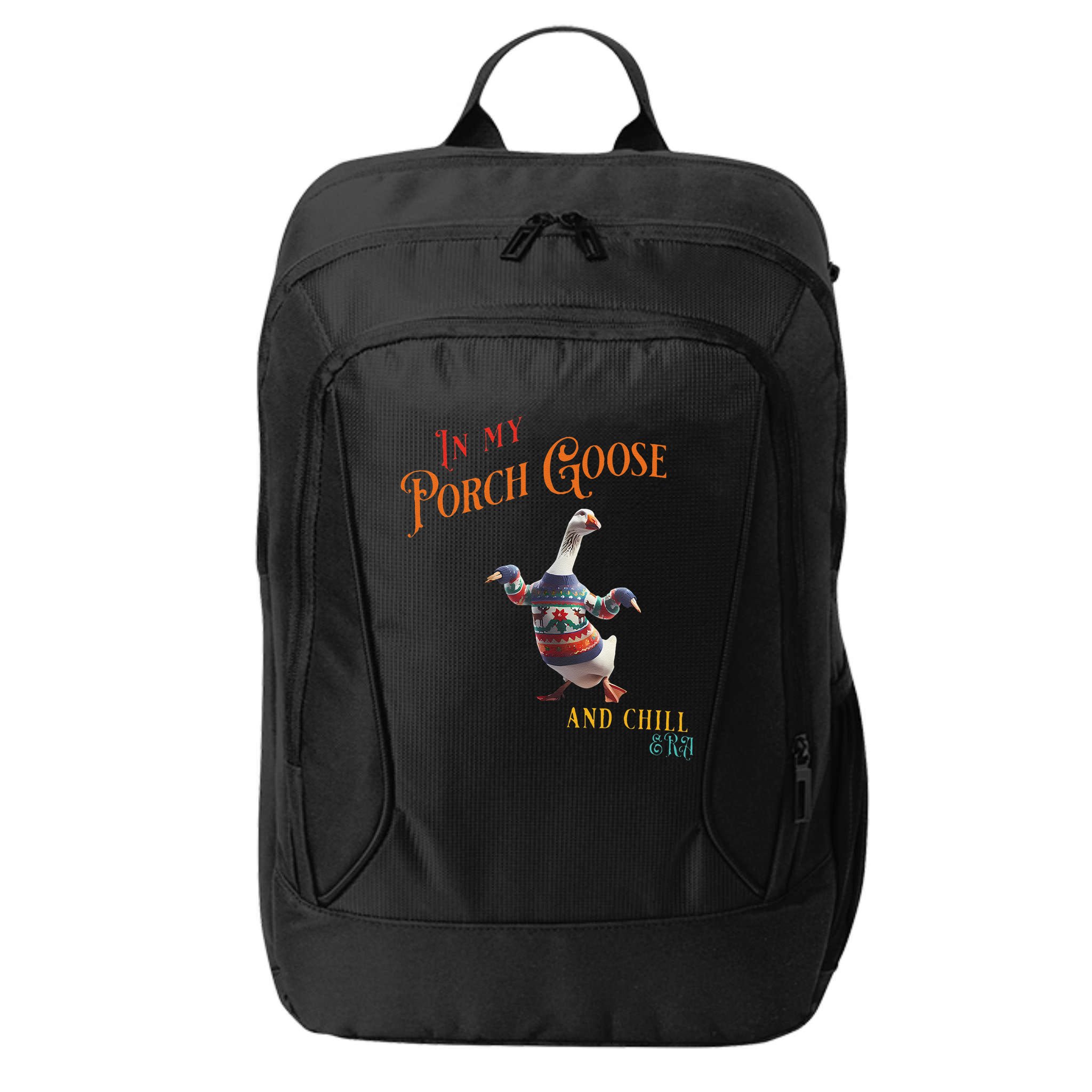 In My Porch Goose And Chill Era Funny City Backpack