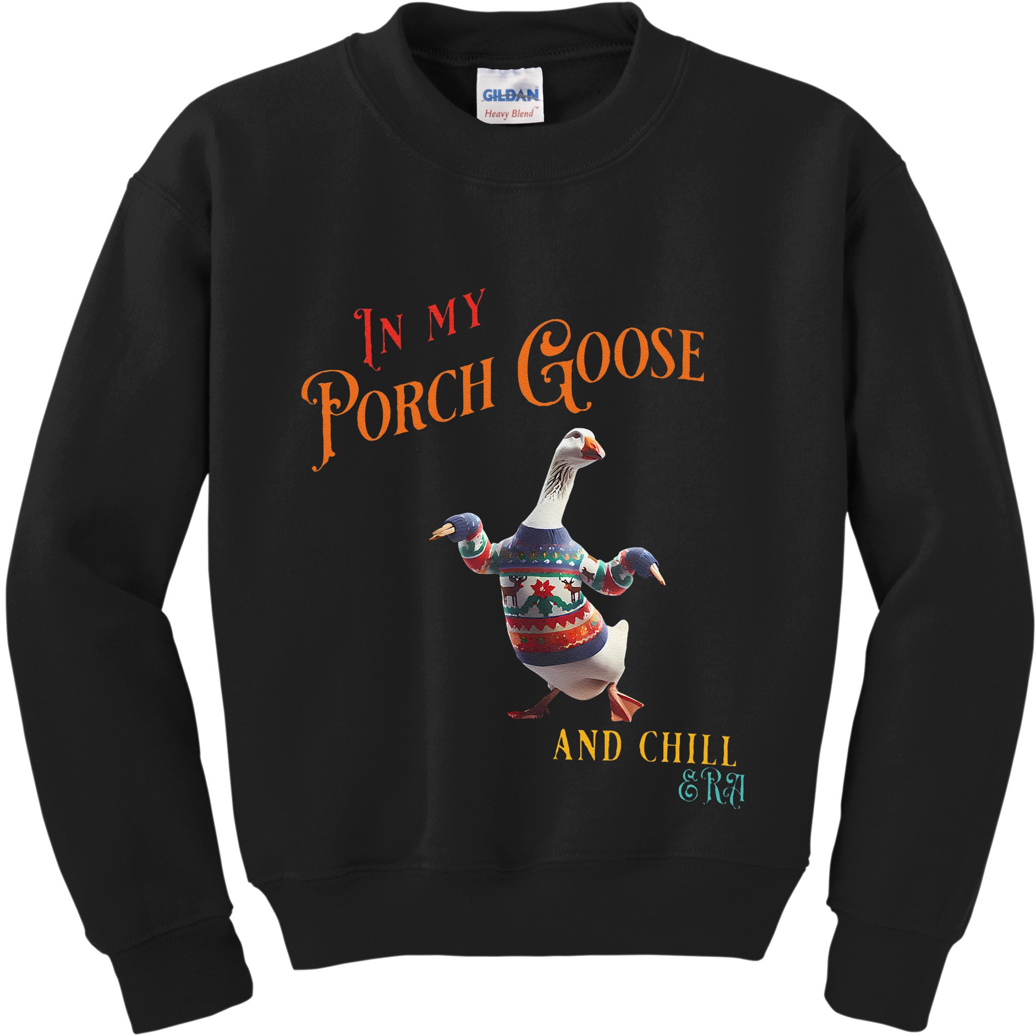 In My Porch Goose And Chill Era Funny Kids Sweatshirt