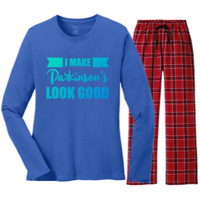 I Make Parkinsons Look Good Gift Women's Long Sleeve Flannel Pajama Set 