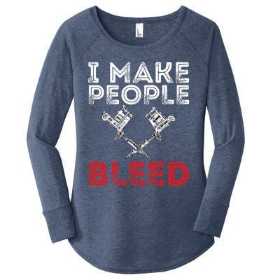 I Make People Bleed Gift Tattoo Artist Tattooing And Tattooed Meaningful Gift Women's Perfect Tri Tunic Long Sleeve Shirt