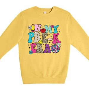 In My Prek Era Back To School Retro Groovy Preschool Premium Crewneck Sweatshirt