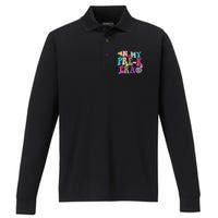 In My Prek Era Back To School Retro Groovy Preschool Performance Long Sleeve Polo