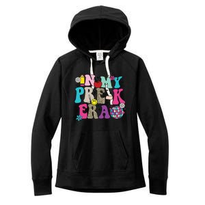 In My Prek Era Back To School Retro Groovy Preschool Women's Fleece Hoodie