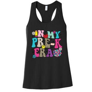 In My Prek Era Back To School Retro Groovy Preschool Women's Racerback Tank