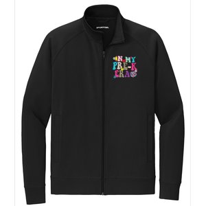 In My Prek Era Back To School Retro Groovy Preschool Stretch Full-Zip Cadet Jacket