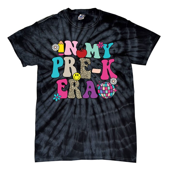 In My Prek Era Back To School Retro Groovy Preschool Tie-Dye T-Shirt