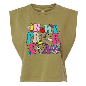 In My Prek Era Back To School Retro Groovy Preschool Garment-Dyed Women's Muscle Tee