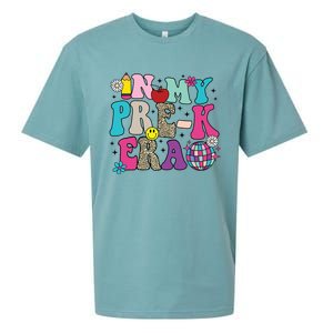 In My Prek Era Back To School Retro Groovy Preschool Sueded Cloud Jersey T-Shirt