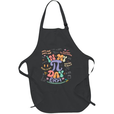 In My Pi Day Era 3.14 Pi Symbol Math Teacher Funny Full-Length Apron With Pockets