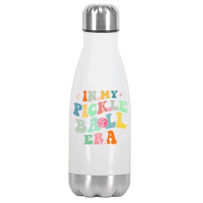 In My Pickleball Era Retro Game Day Funny Pickleball Player Gift Stainless Steel Insulated Water Bottle