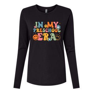 In My Preschool Era Groovy Back To School Preschool Teachers Womens Cotton Relaxed Long Sleeve T-Shirt