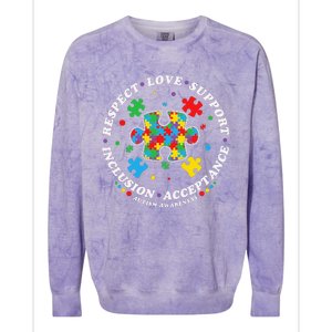 Inclusion Matters puzzle Support Autism Awareness Colorblast Crewneck Sweatshirt