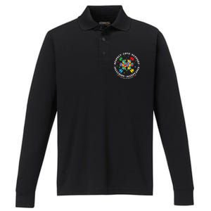 Inclusion Matters puzzle Support Autism Awareness Performance Long Sleeve Polo