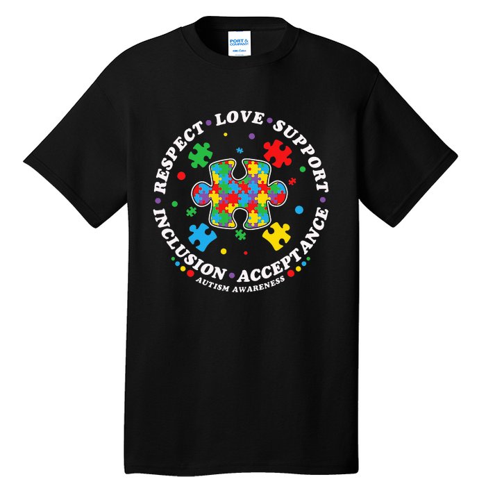 Inclusion Matters puzzle Support Autism Awareness Tall T-Shirt