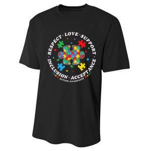 Inclusion Matters puzzle Support Autism Awareness Performance Sprint T-Shirt