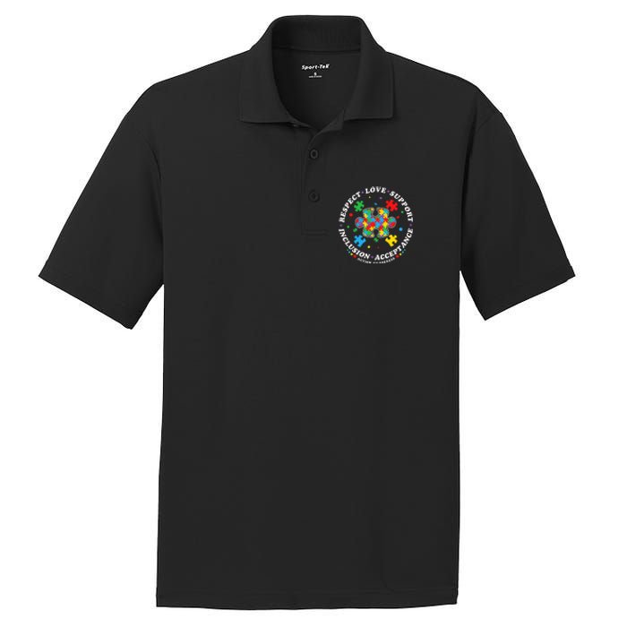 Inclusion Matters puzzle Support Autism Awareness PosiCharge RacerMesh Polo