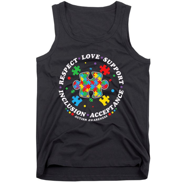 Inclusion Matters puzzle Support Autism Awareness Tank Top