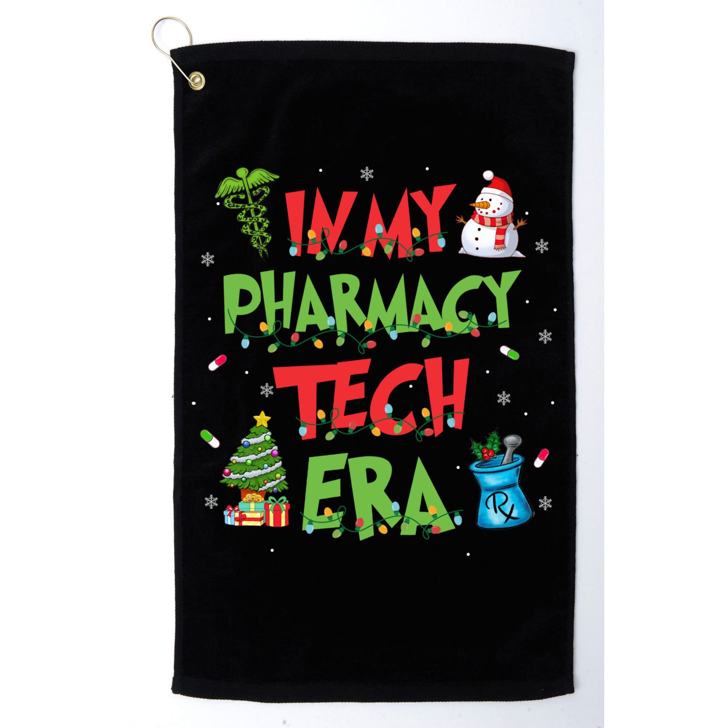 In My Pharmacy Tech Era Christmas Pharmacy Technician Gift Golf Towel