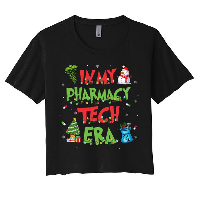 In My Pharmacy Tech Era Christmas Pharmacy Technician Gift Women's Crop Top Tee