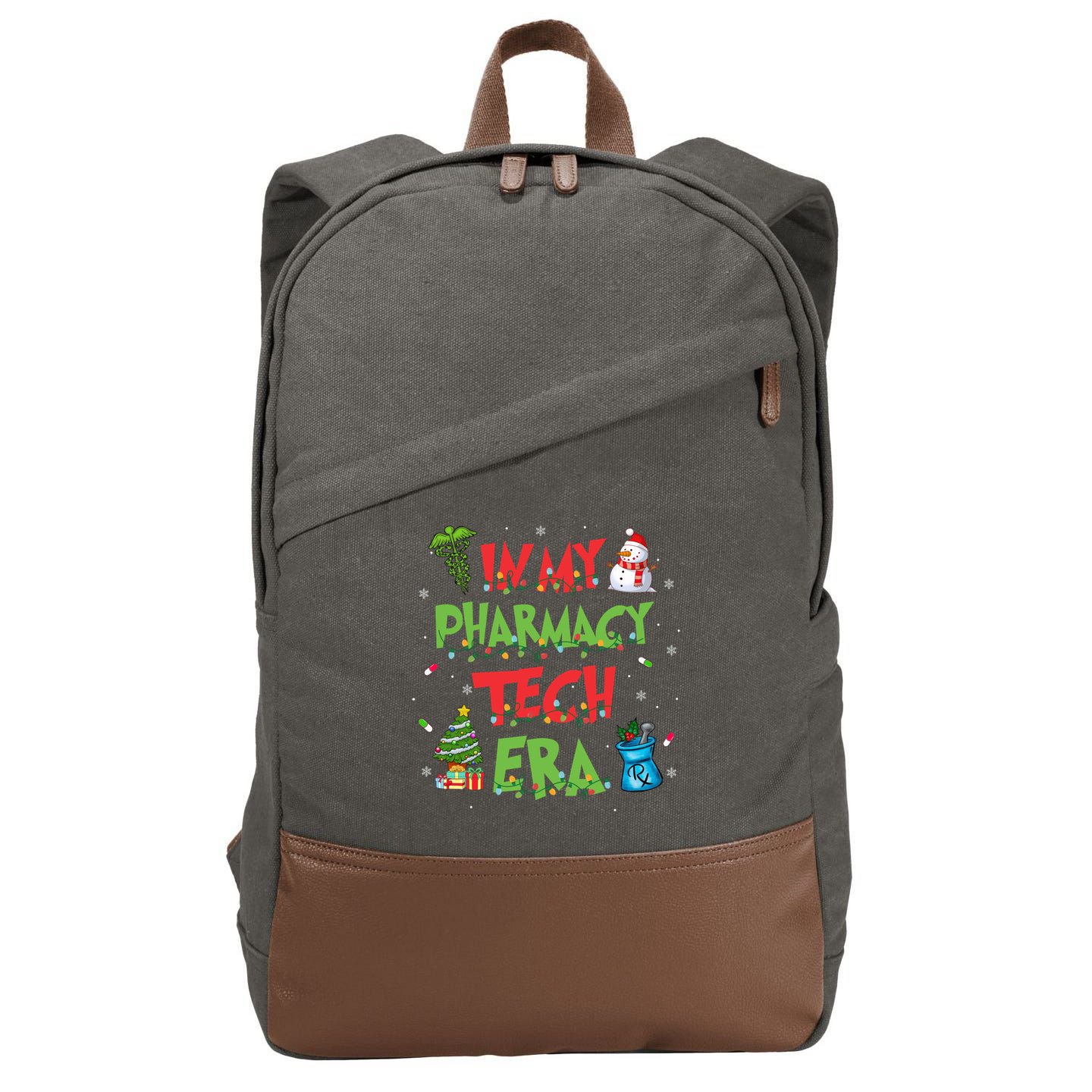 In My Pharmacy Tech Era Christmas Pharmacy Technician Gift Cotton Canvas Backpack