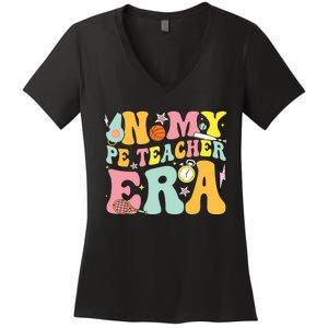 In My Physical Education Era Pe Teacher Women's V-Neck T-Shirt