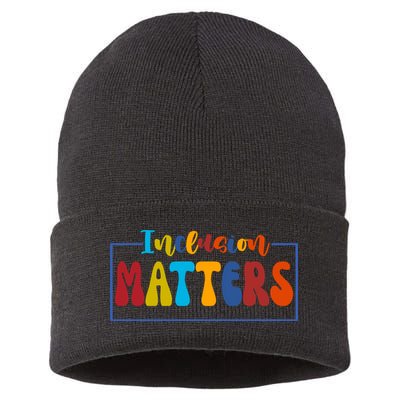 Inclusion Matters Positive Diversity Kindness Sustainable Knit Beanie