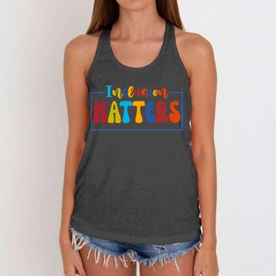 Inclusion Matters Positive Diversity Kindness Women's Knotted Racerback Tank