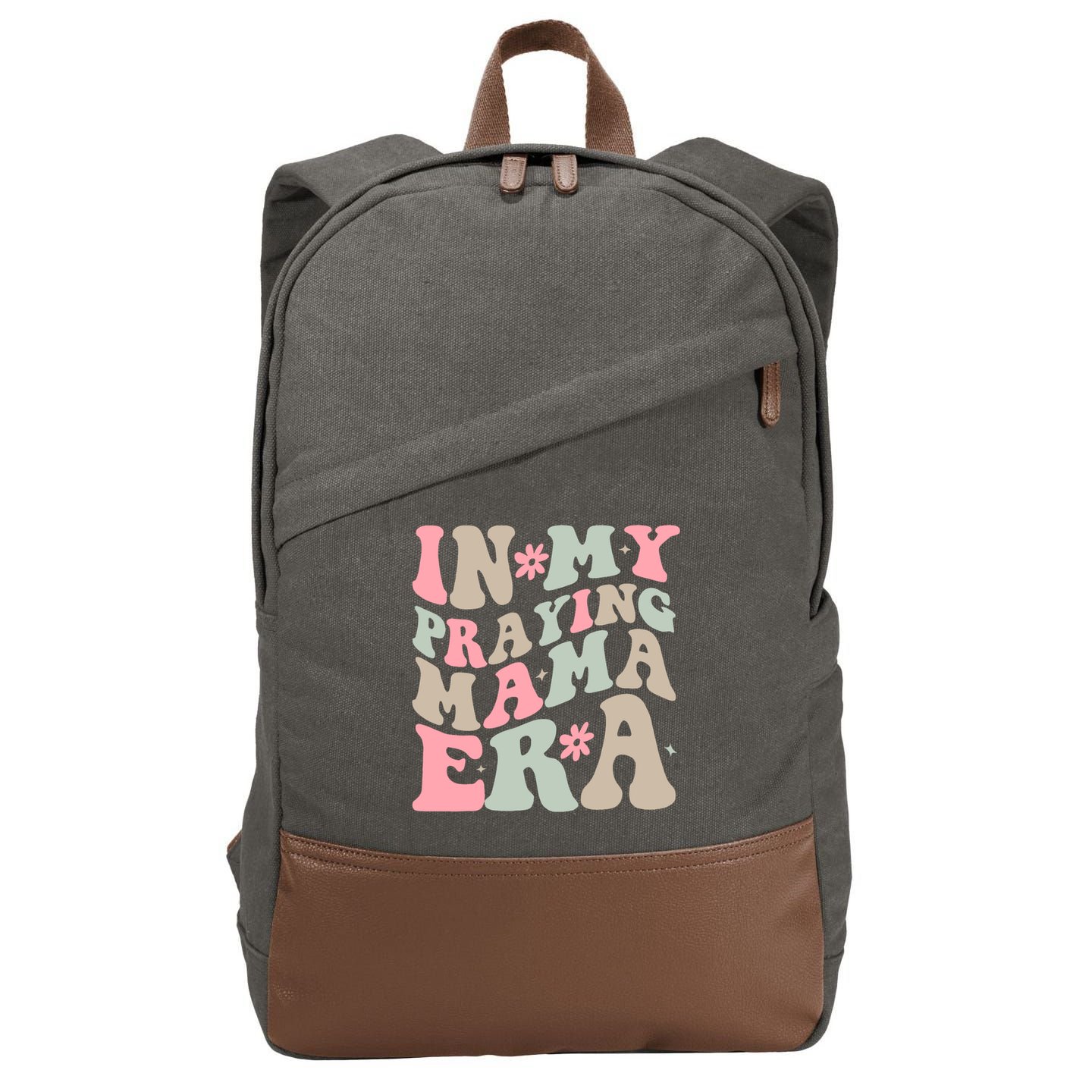 In My Praying Mama Era Cotton Canvas Backpack