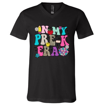 In My Prek Era Back To School Retro Groovy Preschool V-Neck T-Shirt