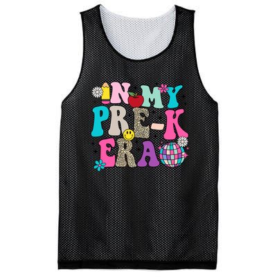 In My Prek Era Back To School Retro Groovy Preschool Mesh Reversible Basketball Jersey Tank