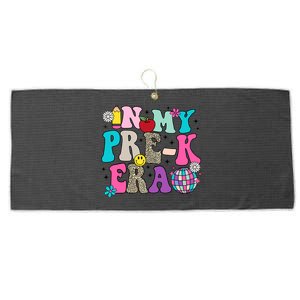 In My Prek Era Back To School Retro Groovy Preschool Large Microfiber Waffle Golf Towel